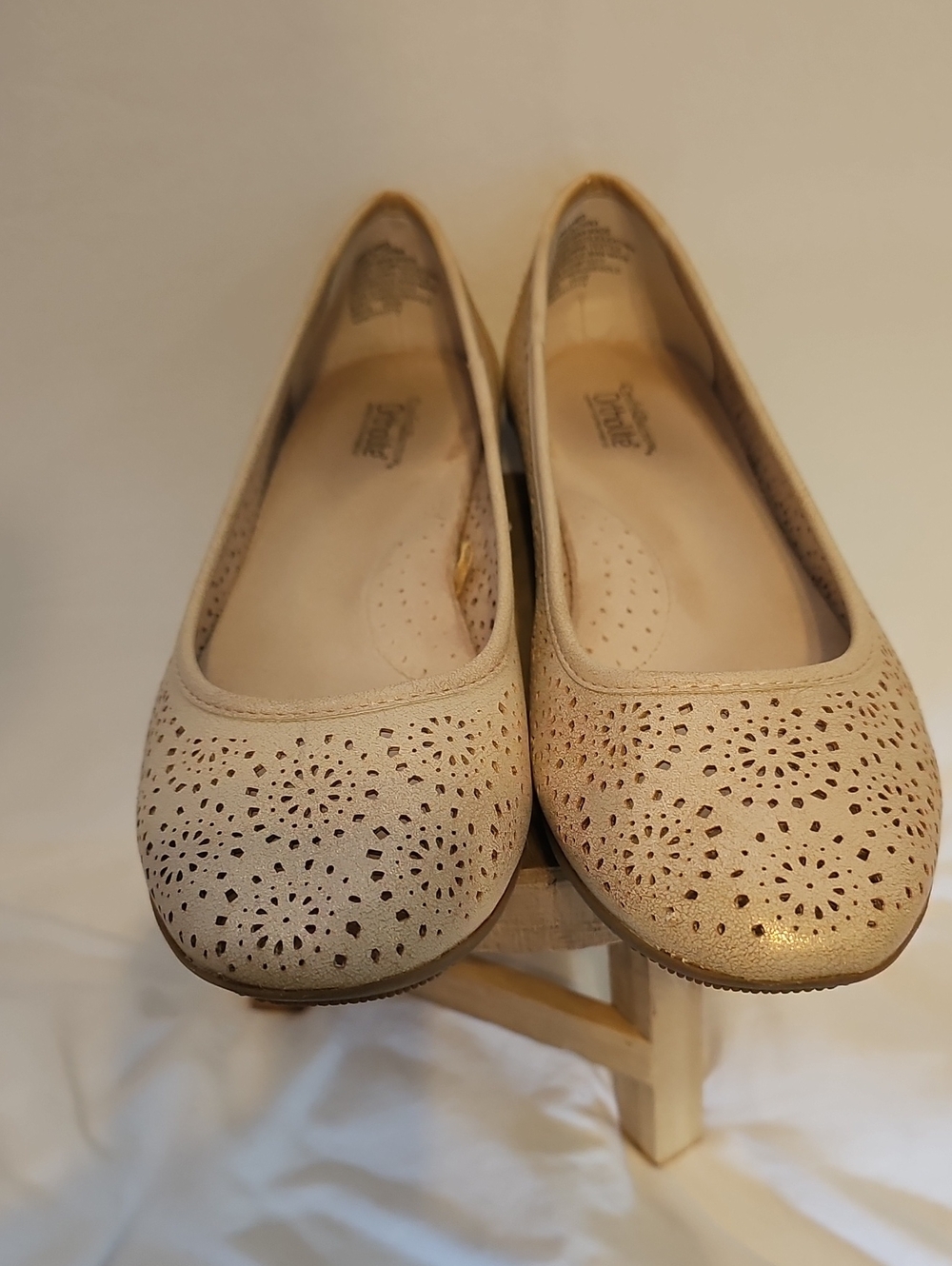 Cream Ballet Flats with Cushioned Insole